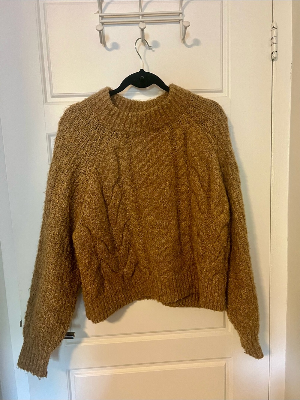 Universal Thread Cable-Knit Turtleneck Sweater in Camel Brown